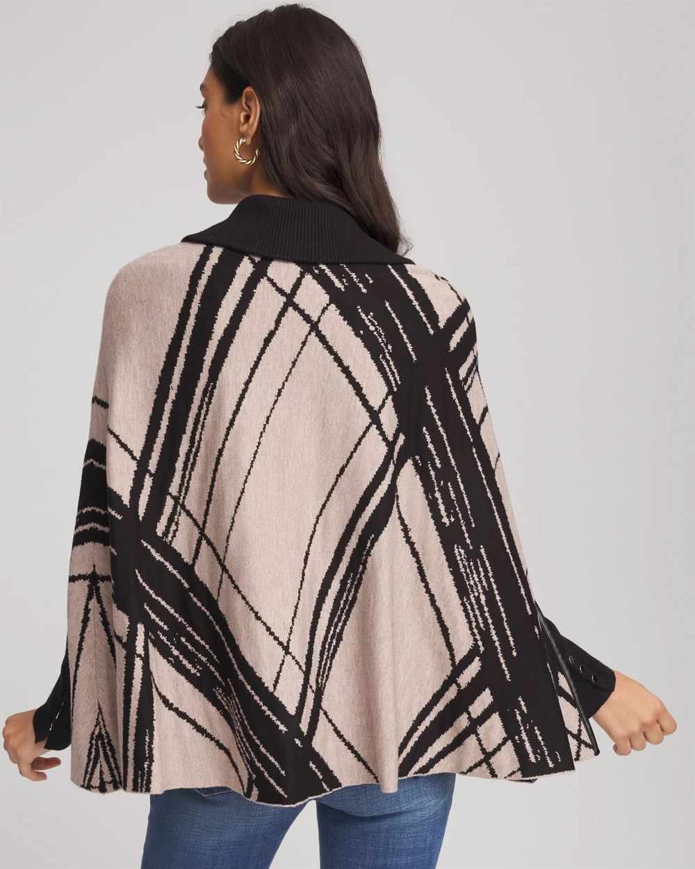 Jacquard Zip-Front Sweater Cape | Chico's